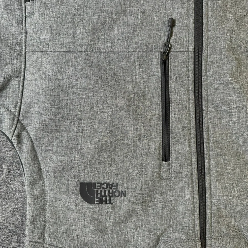 The North Face WindWall Softshell Vest Mens Large Grey Full Zip Fleece Lined